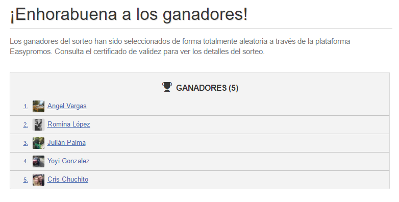 ganadores